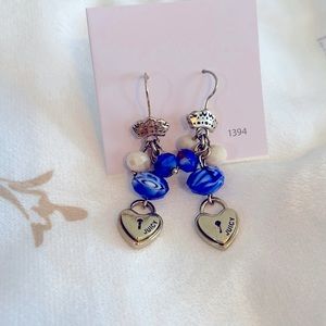 Juicy Couture drop earrings with logo heart